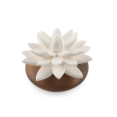 LOTUS DES INDES | Diffuseur de parfum en porcelaine et bois d'acacia pour intérieur