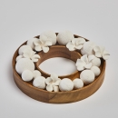 Diffuseur MOYO | Plateau garni à parfumer ,en bois d’acacia et céramique