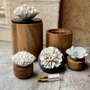 CYLA L| Decorative wooden box decorated with a porcelain flower