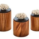 CYLA M | Decorative wooden box decorated with a porcelain flower