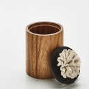 CYLA L| Decorative wooden box decorated with a porcelain flower