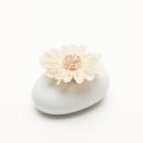 Lot de 3 Vases Diffuseurs de Parfum | Galets en Céramique avec Fleurs en Sola