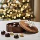 TIARI | Boîte décorative en bois d'acacia ornée d'une fleur en  céramique