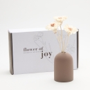 Fidji Scent Diffuser – Chocolate Brown Ceramic Vase & Natural Sola Flowers