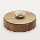 THUAN XL | Decorative acacia wood box decorated with a ceramic flower