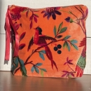 VELVET POUCH | Orange paradise print