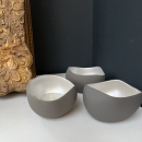 Set of 3 Handcrafted Ceramic Candle Holders - TRIO PEARL