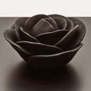 BLACK ROSE | Decorative acacia wood box decorated with a ceramic flower