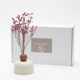 Diffuseur de parfum Ginger Crème| Fleurs séchées diffusantes en vase décoratif