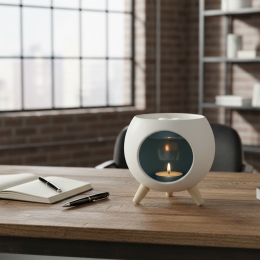 ROUND BLUE | Brûle-parfum en céramique pour cire parfumée