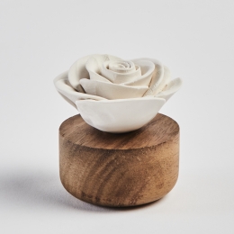 GARDÉNIA DU LAOS  WHITE | Porcelain and acacia wood fragrance diffuser for interiors