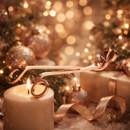 COUPE-MÈCHE OR ROSE INOXYDABLE | Ciseaux pour mèches de bougie