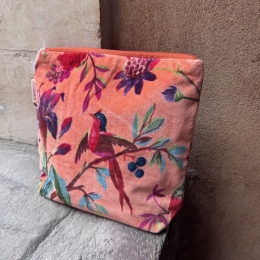 POCHETTE VELOURS | Fleur du paradis Mandarine